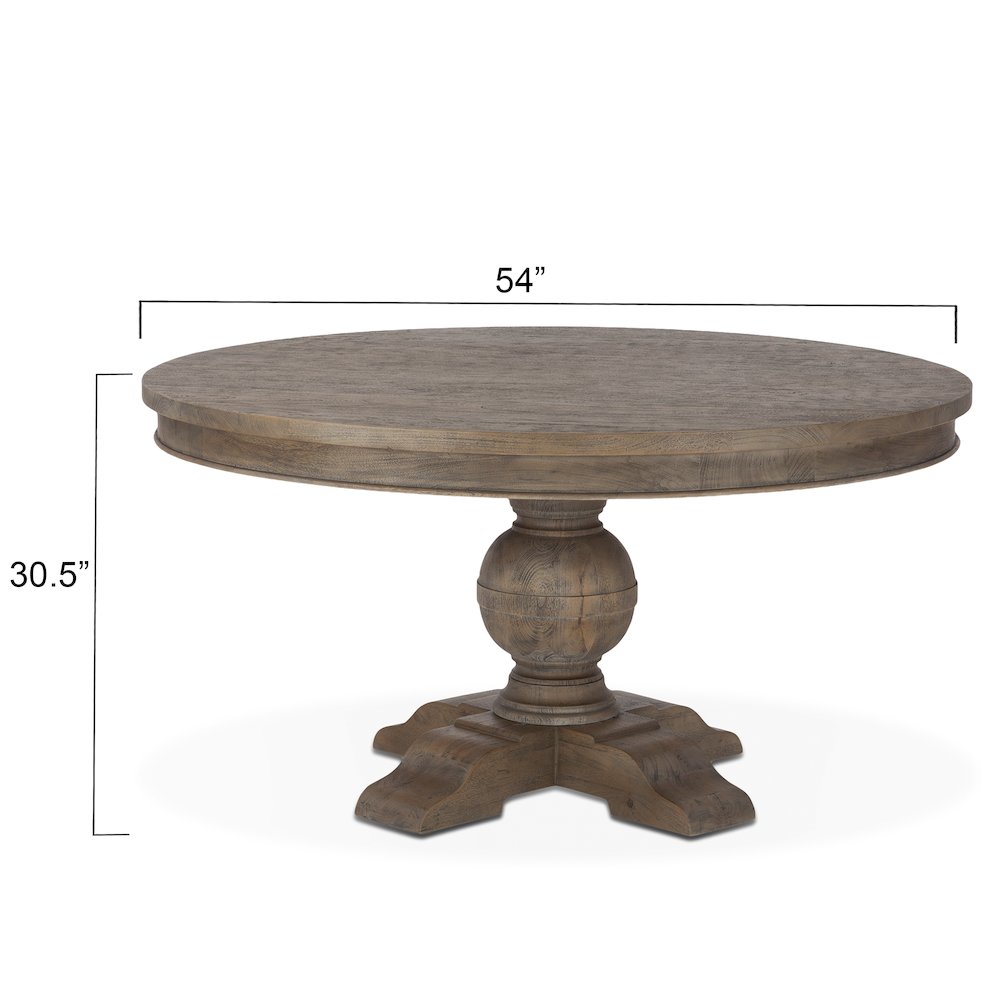 Chatham Downs 54-Inch Round Dining Table in Weathered Teak Finish. Picture 2