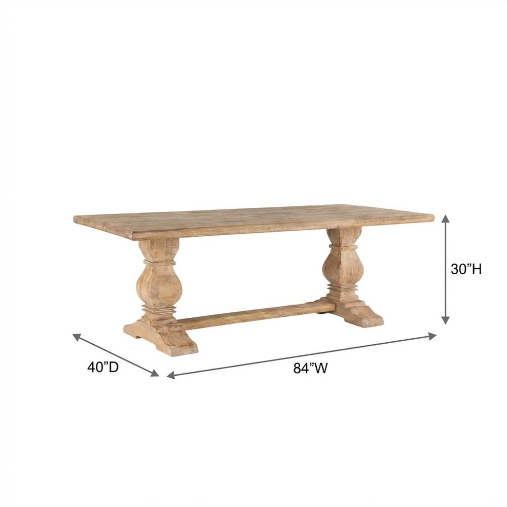 84 Inch Rectangle Wood Dining Table, Antique Oak Finish Dining Room Table. Picture 4