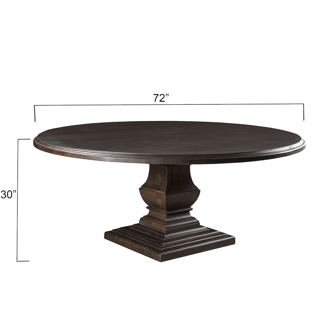 Toulon 72In Vintage Brown Round Dining Table. Picture 5