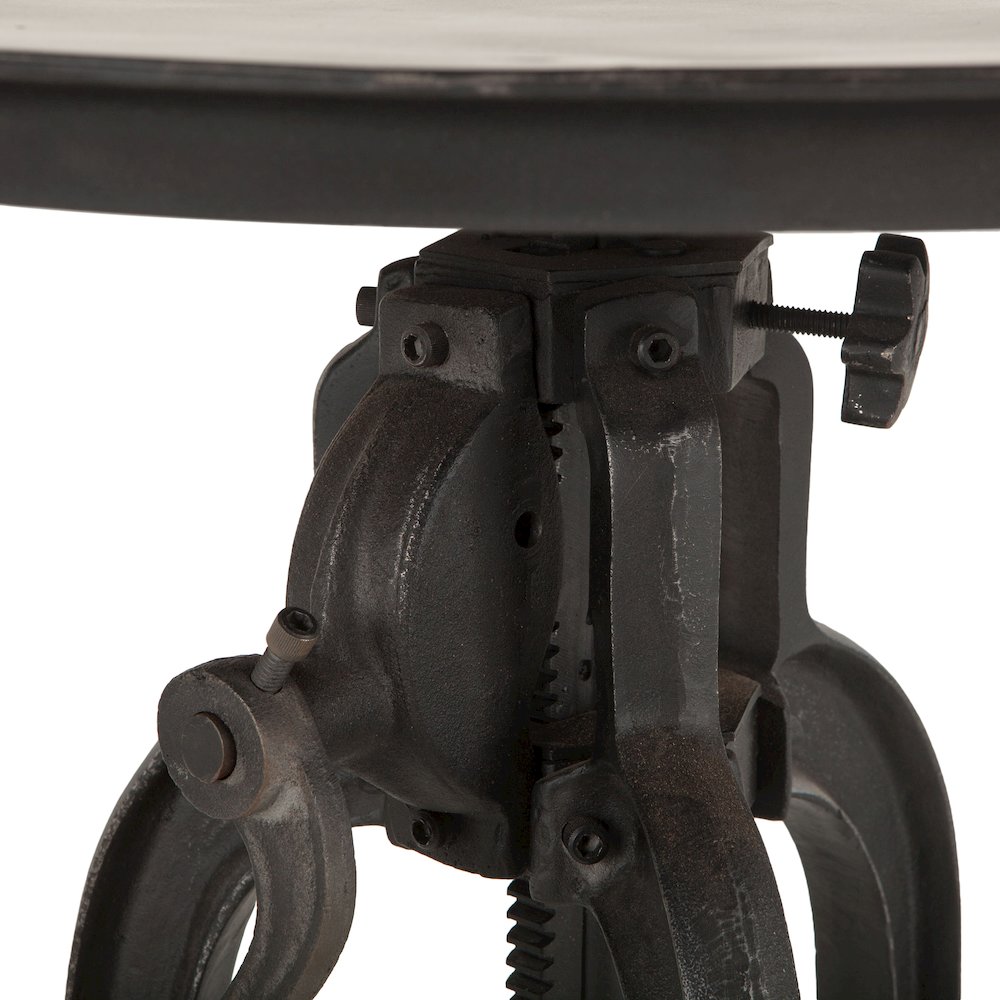 Artezia 24-Inch Adjustable Crank Iron Side Table with Matte Black Finish. Picture 5