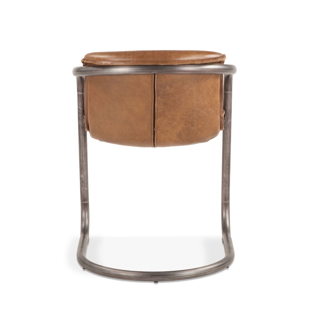 Chiavari Leather Dining Chair in Chestnut. Picture 5