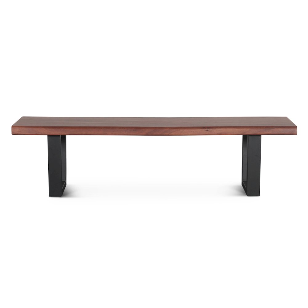 Yarrow 68" Bench in Light Sequoia with Gunmetal Legs. Picture 1