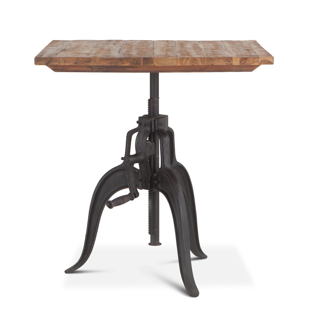 Artezia 30-Inch Reclaimed Teak Wood Dining Table with Adjustable Crank. Picture 4