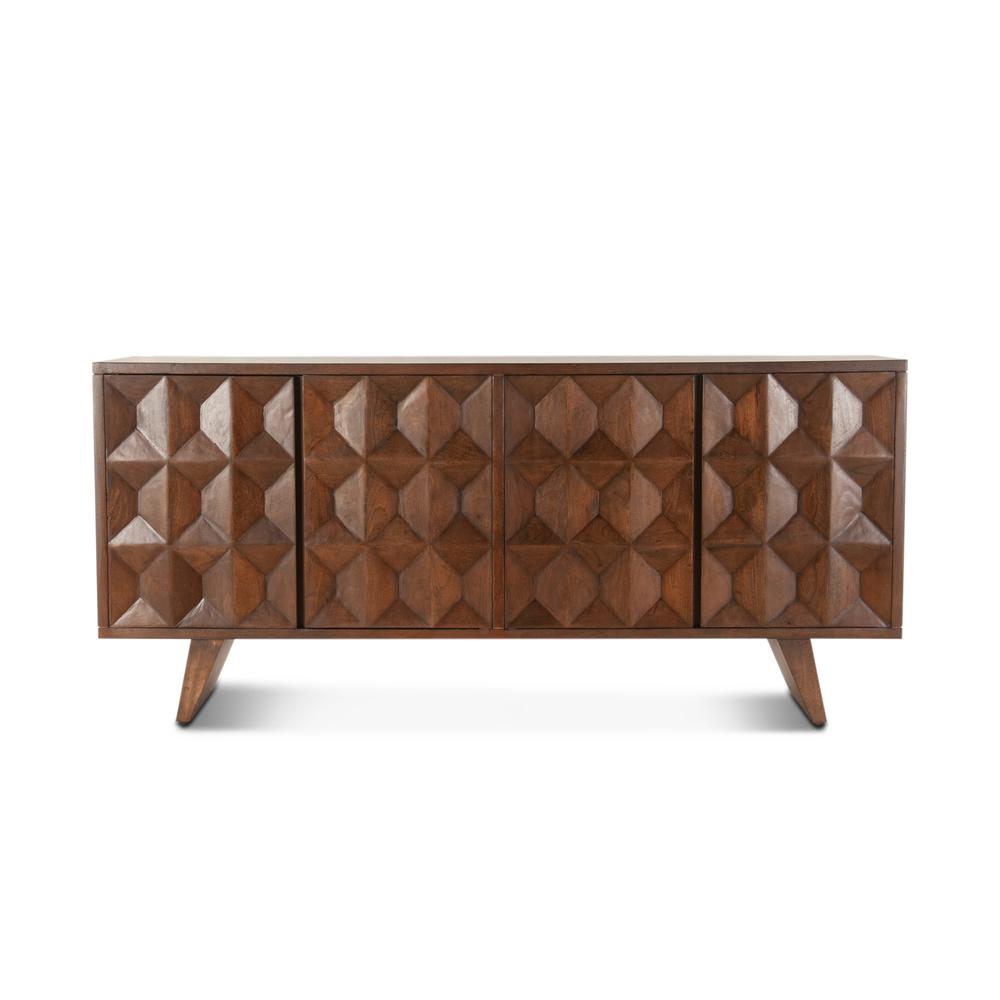 Lisbon 70" Mid-Century Sideboard in Matte Brown. Picture 1