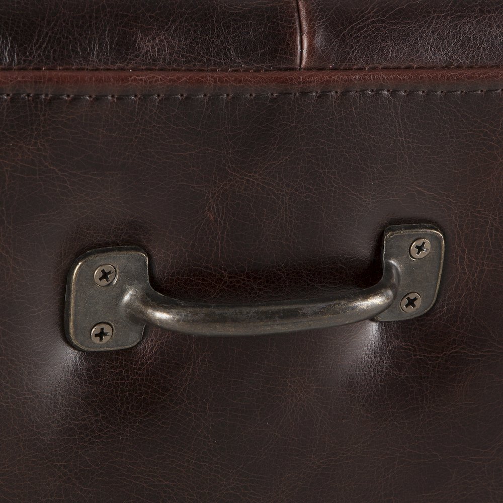 Arabella 58-Inch Leather Bench with Diamond Stitched Detailing. Picture 3