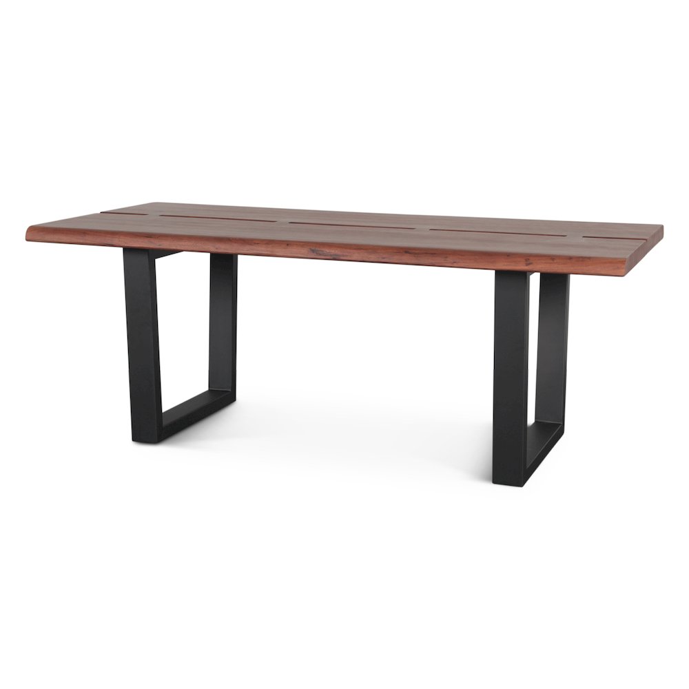 Yarrow 79" Dining Table in Light Sequoia with Gunmetal Legs. Picture 3