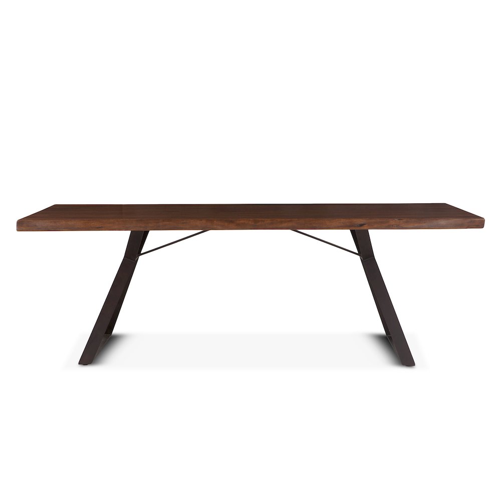 Nottingham 80-Inch Acacia Wood Live Edge Dining Table in Walnut Finish. Picture 2