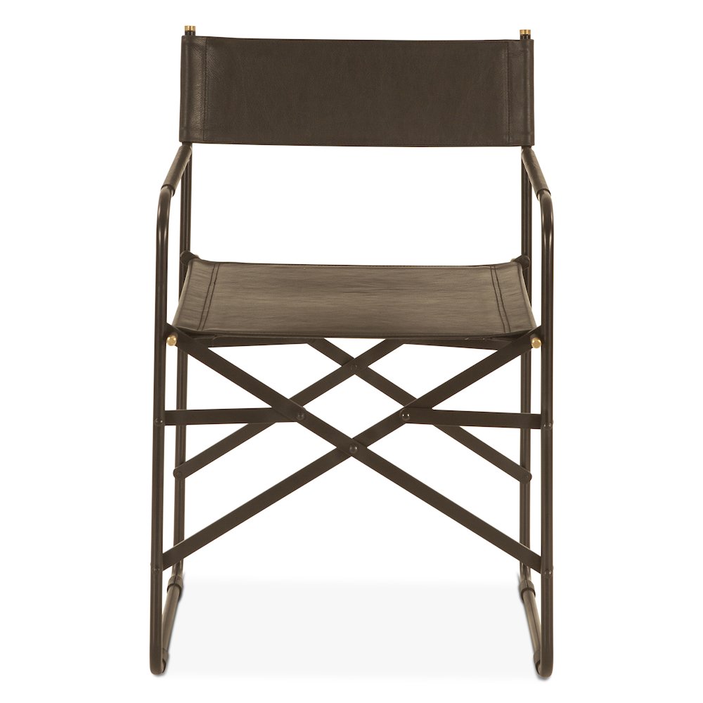 Lund 19" Director's Chair in Black Leather. Picture 6