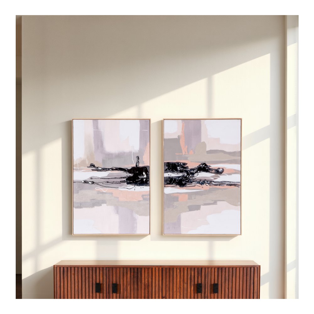 Beyond the Veil Hand Painted Framed Diptych. Picture 7