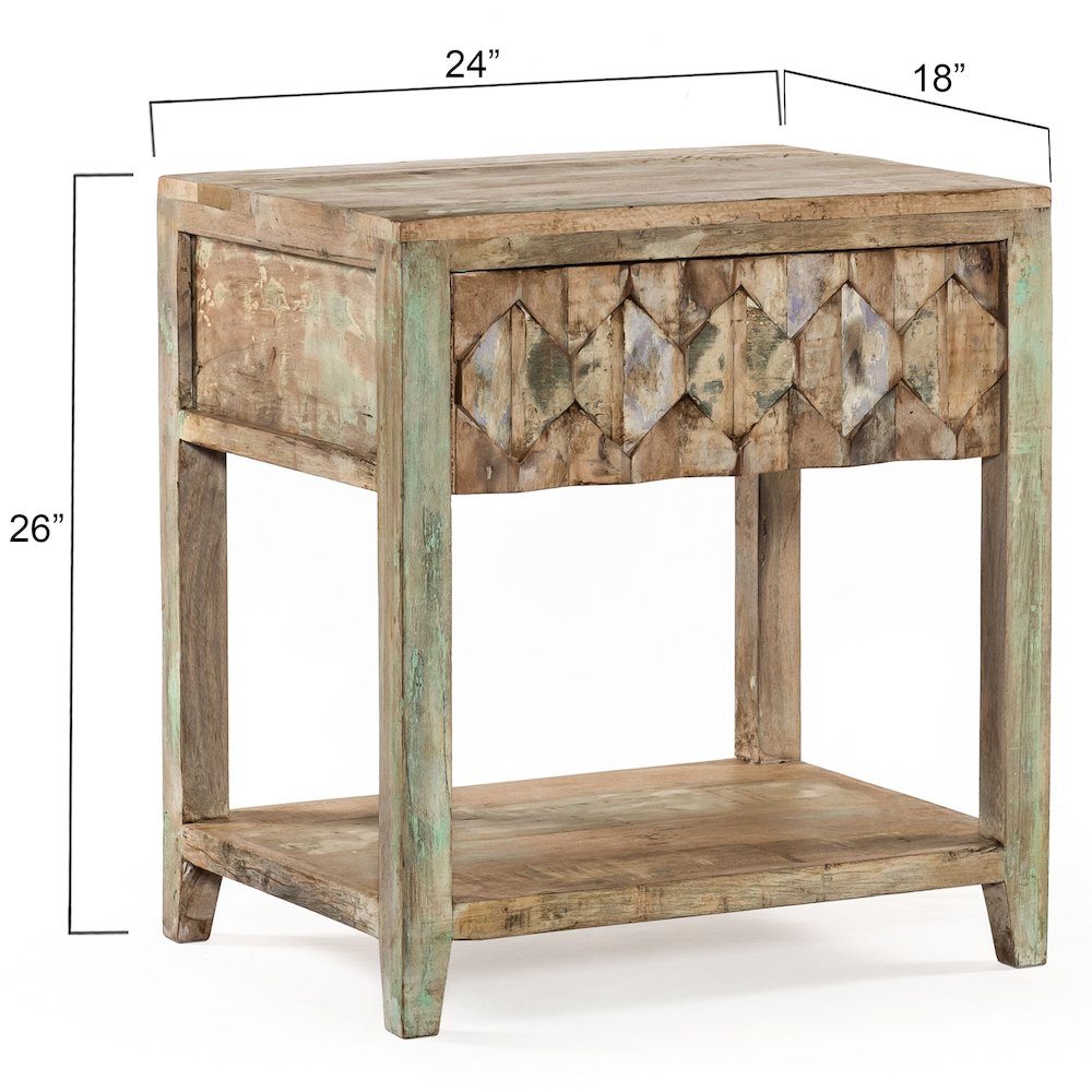 Cordoba Vintage Teal Night Stand. Picture 11