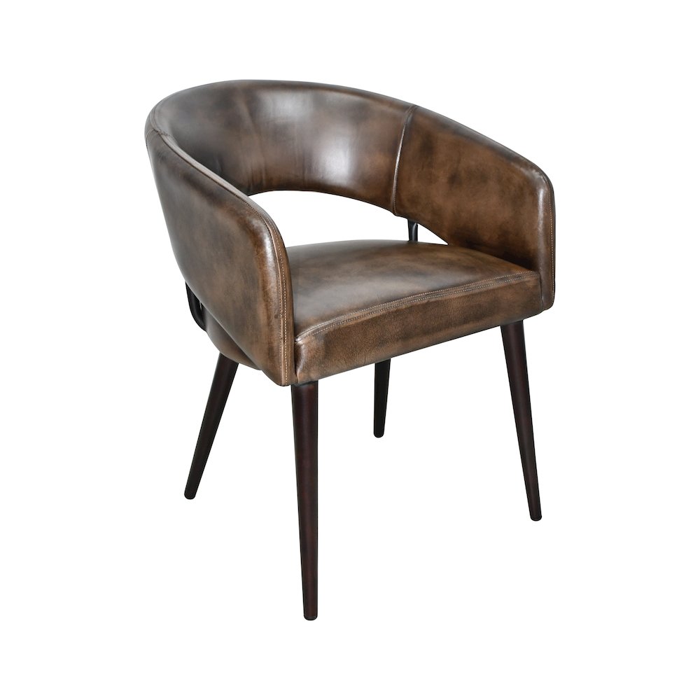 Thorpe Dining Chair in Antique Whiskey Leather with Walnut Legs. Picture 2