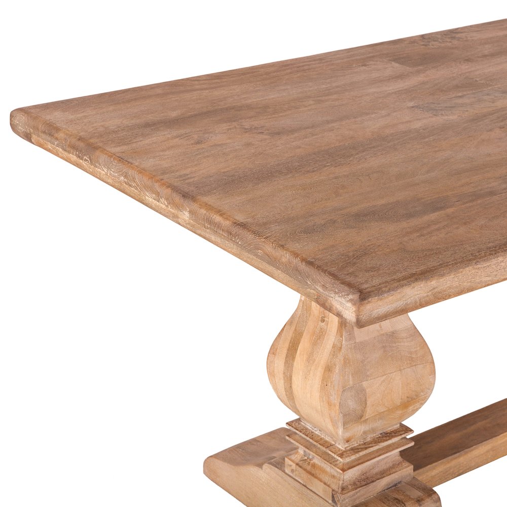 Pengrove 84-Inch Rectangle Mango Wood Dining Table in Antique Oak Finish. Picture 4