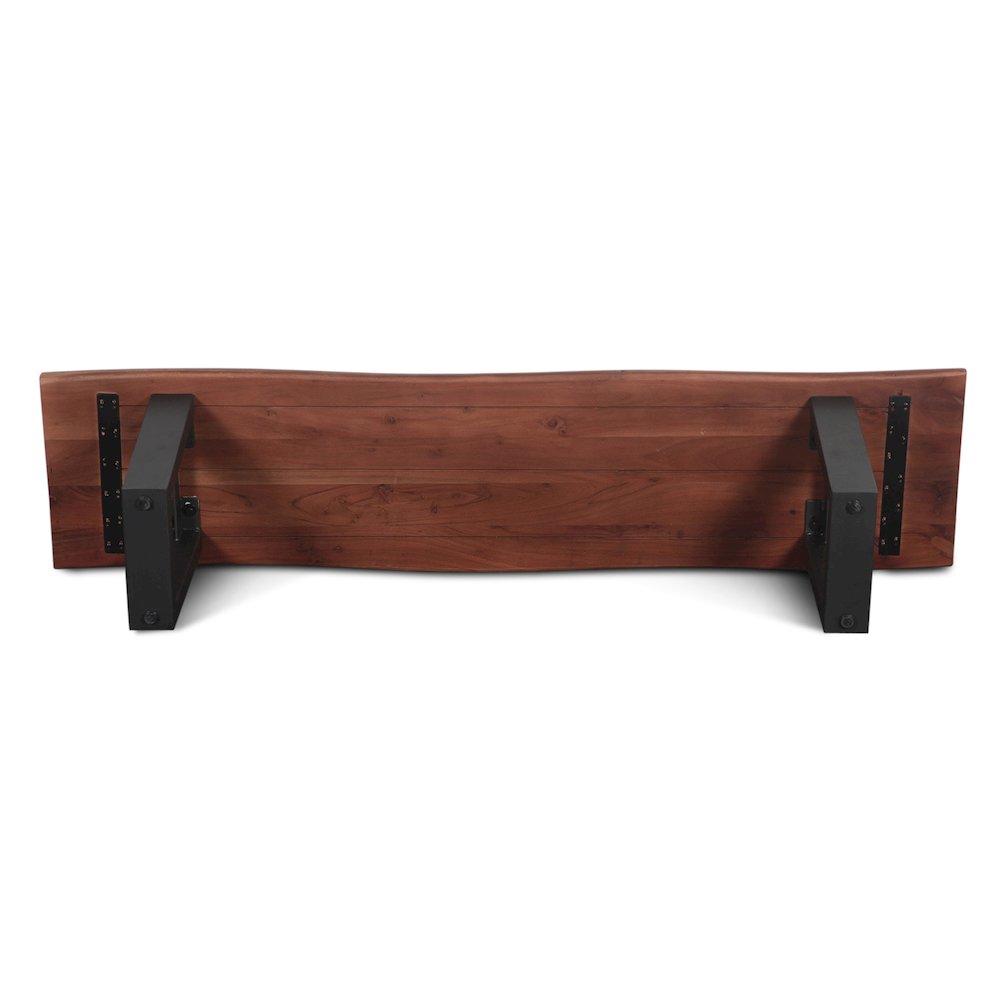 Yarrow 68" Bench in Light Sequoia with Gunmetal Legs. Picture 4
