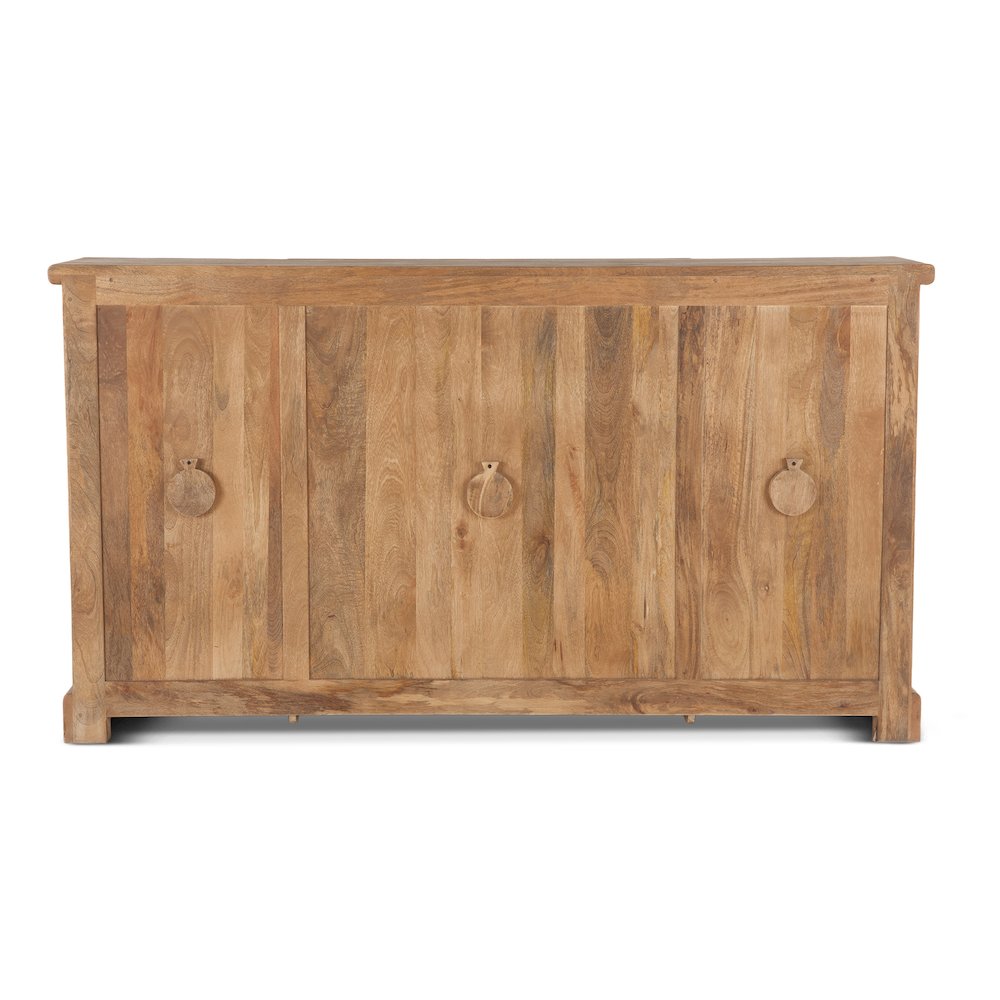 Pengrove 75-Inch Mango Wood Cabinet with Carved Lattice Work Doors. Picture 4