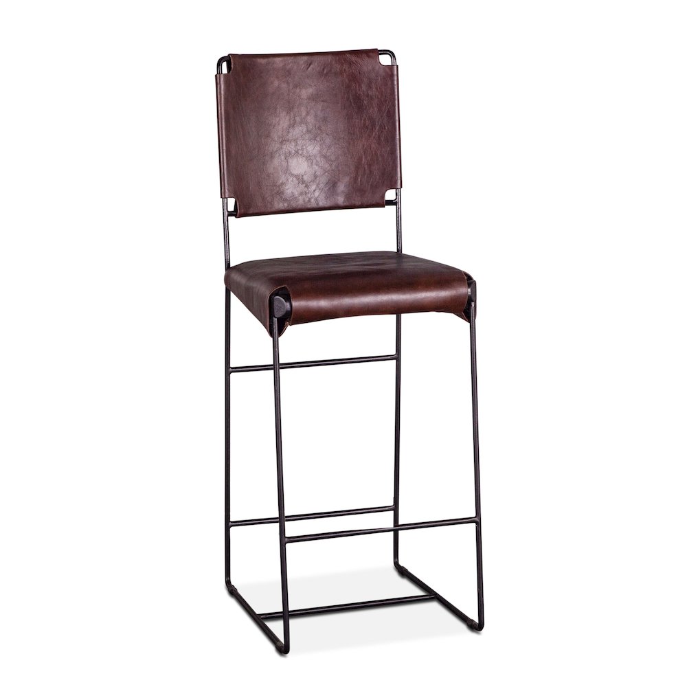 Melbourne Bar Chair Chocolate Leather. Picture 4