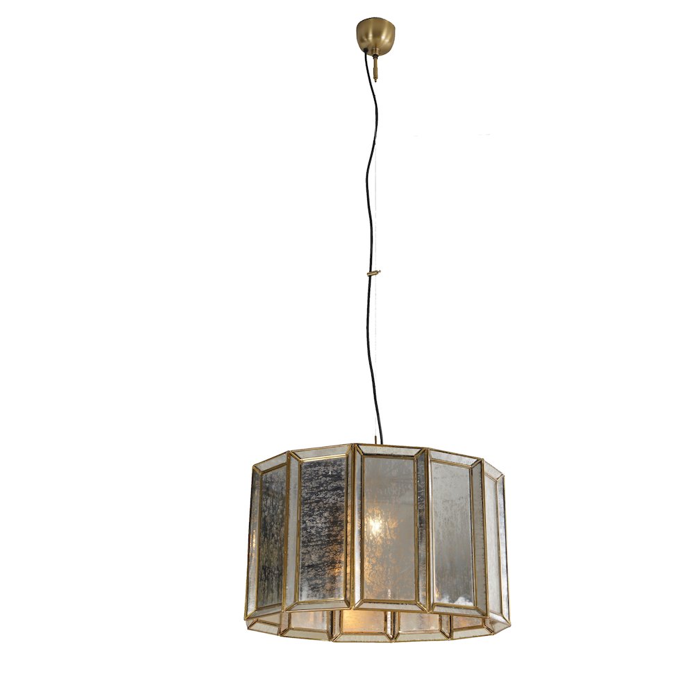 Bali Boho Round Glass Hanging Pendant Light. Picture 1