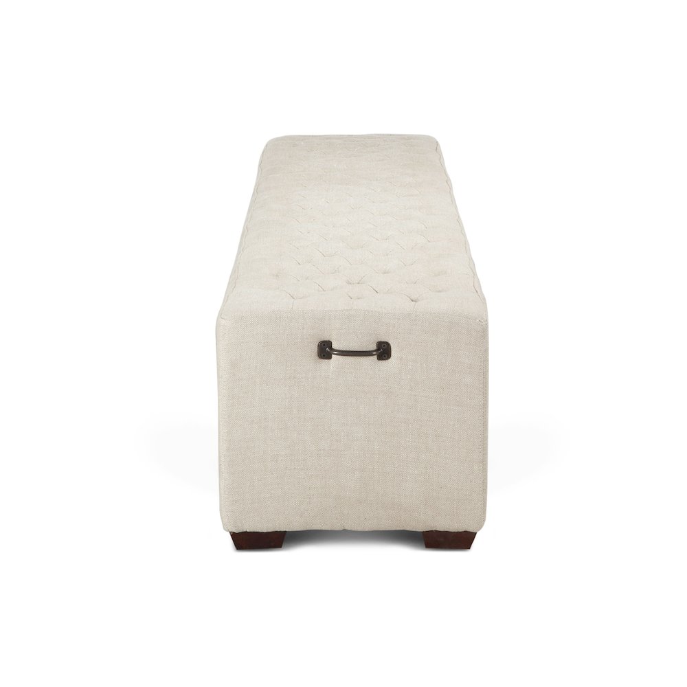 Arabella 59" Bench in Beige Linen. Picture 4