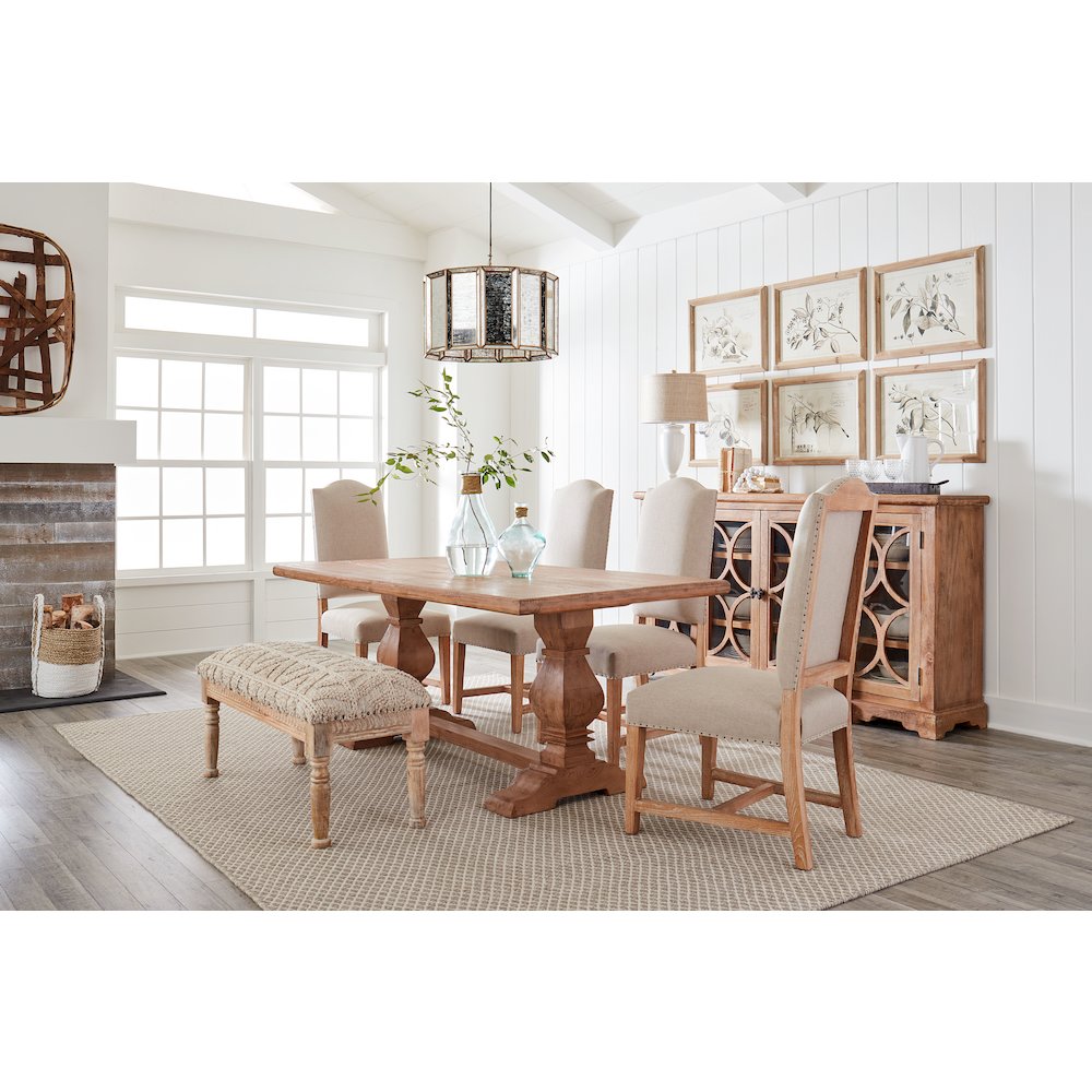 Pengrove 75-Inch Mango Wood Cabinet with Carved Lattice Work Doors. Picture 8