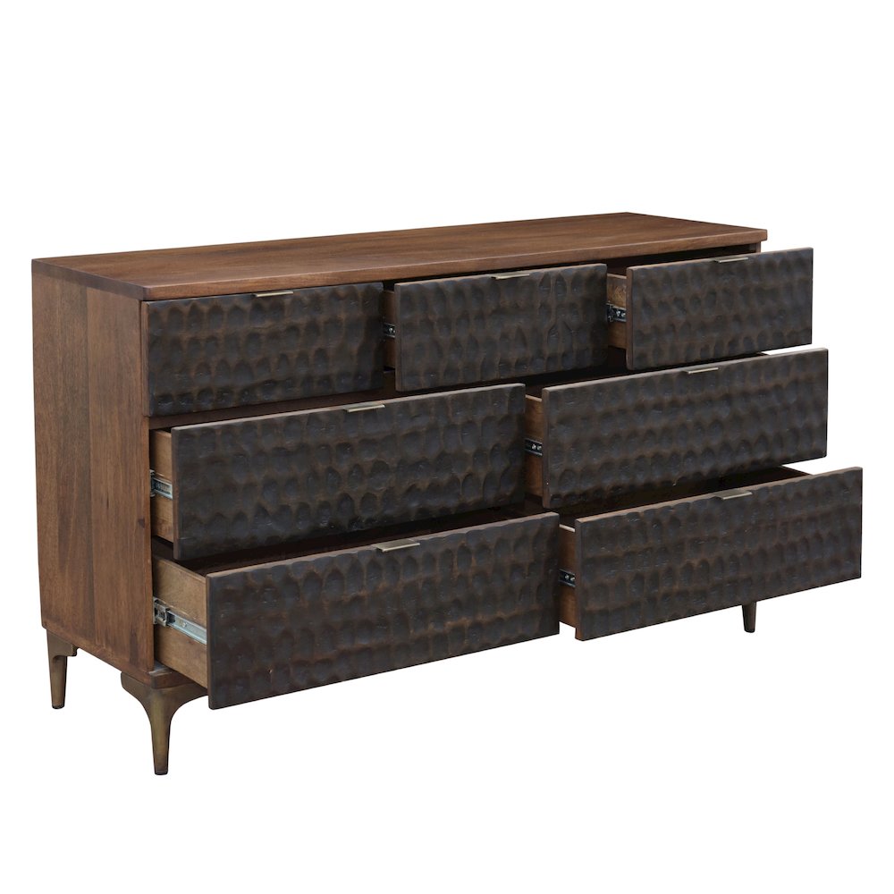 Vallarta 60-Inch Two Tone Mango Wood Dresser. Picture 5