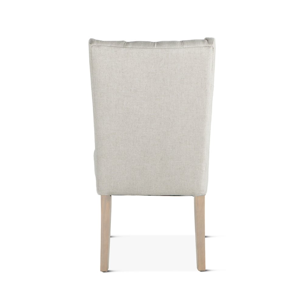 Chloe Off-White Linen Dining Chair With Napoleon Legs. Picture 9