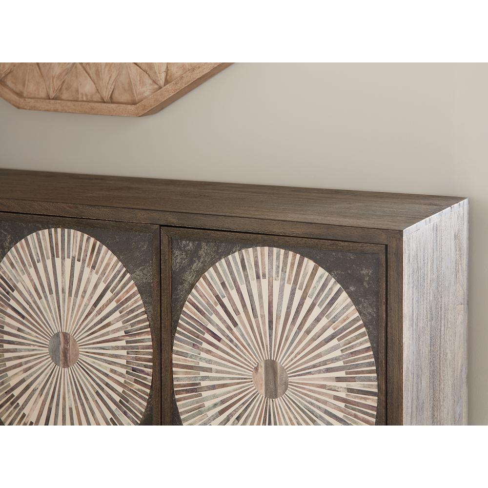 Palm Desert Modern Bone Inlay Sideboard in Vintage Gray. Picture 8