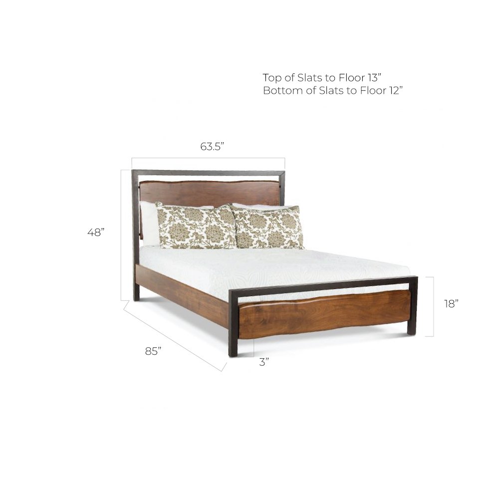 Glenwood Acacia Wood Queen Bed in Walnut Finish. Picture 2