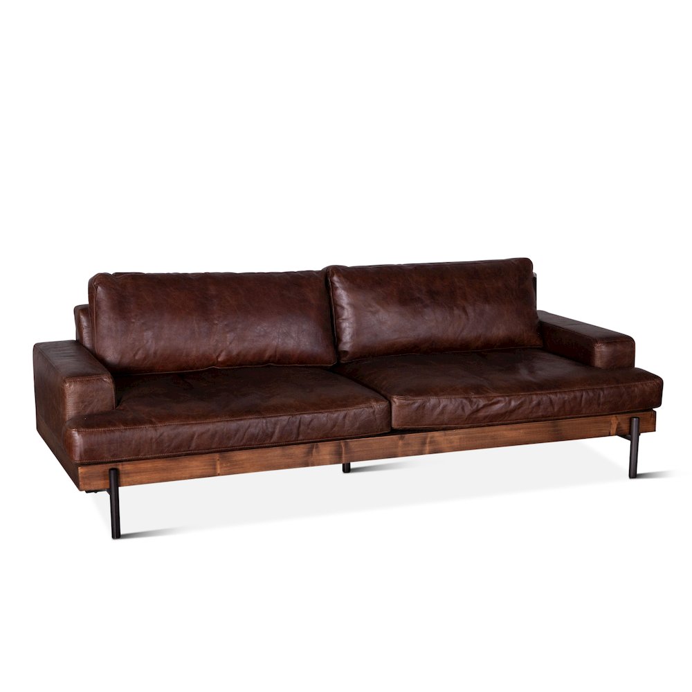 Chiavari Leather Sofa in Geisha Brown. Picture 7