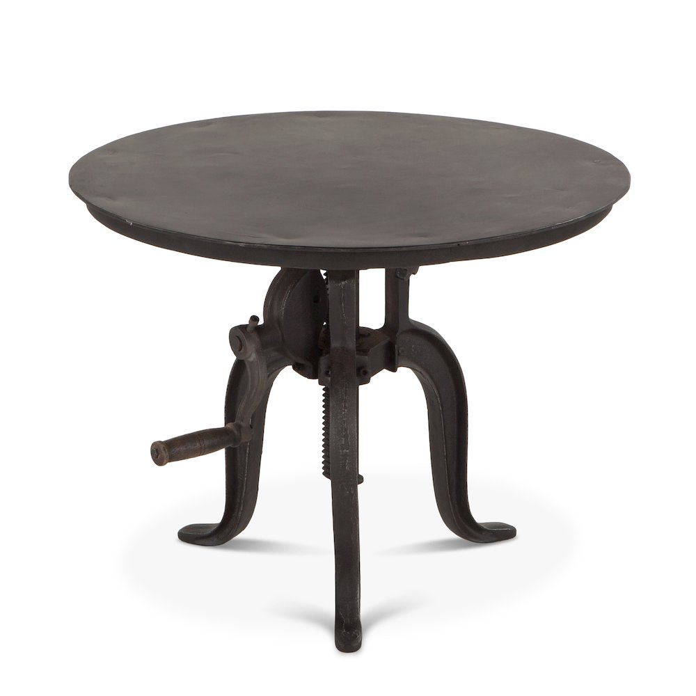 Artezia 24-Inch Adjustable Crank Iron Side Table with Matte Black Finish. Picture 2