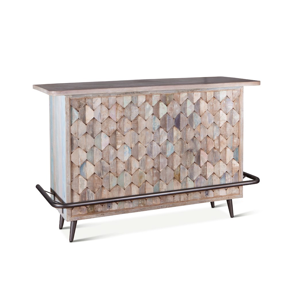 Cordoba Bar in Reclaimed Wood with Vintage Teal Finish. Picture 5