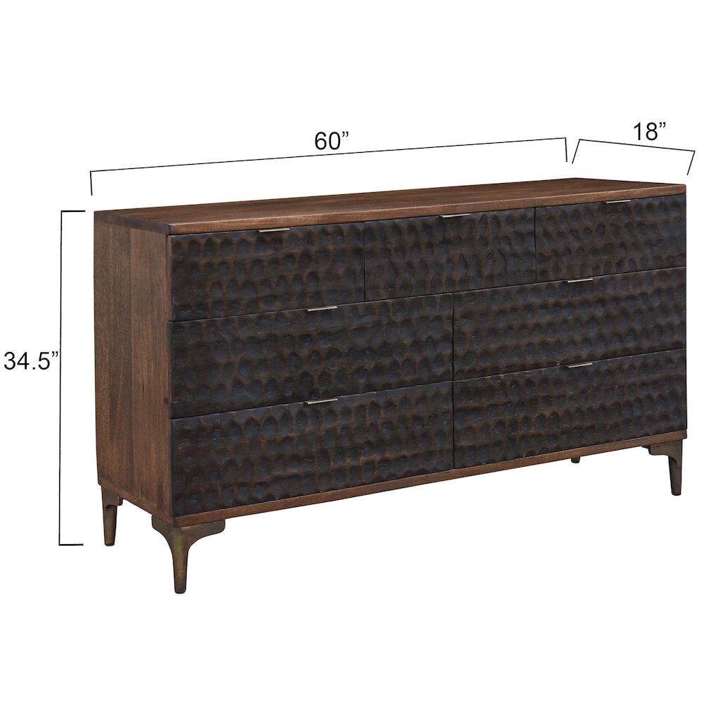 Vallarta 60-Inch Two Tone Mango Wood Dresser. Picture 2