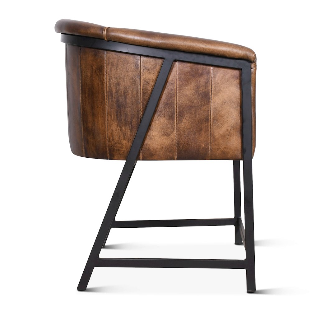 Brisbane Armchair In Antique Whiskey Leather. Picture 4