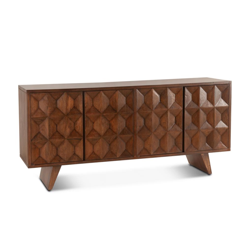 Lisbon 70" Mid-Century Sideboard in Matte Brown. Picture 5