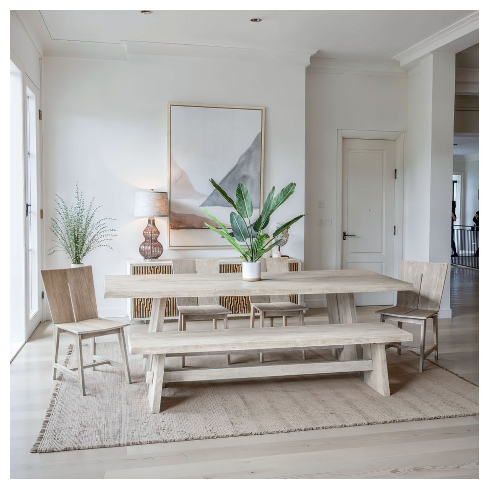 Acadia 79" Dining Bench in Oat. Picture 8