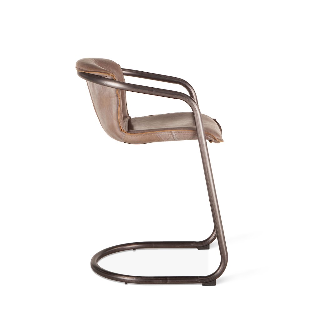 Chiavari Distressed Jet Brown Leather Counter Chairs - Set Of 2. Picture 6