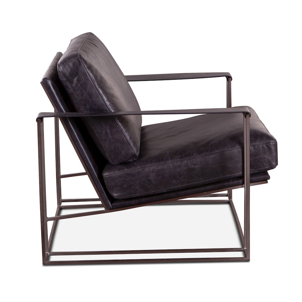 Portlando Black Leather Armchair. Picture 6
