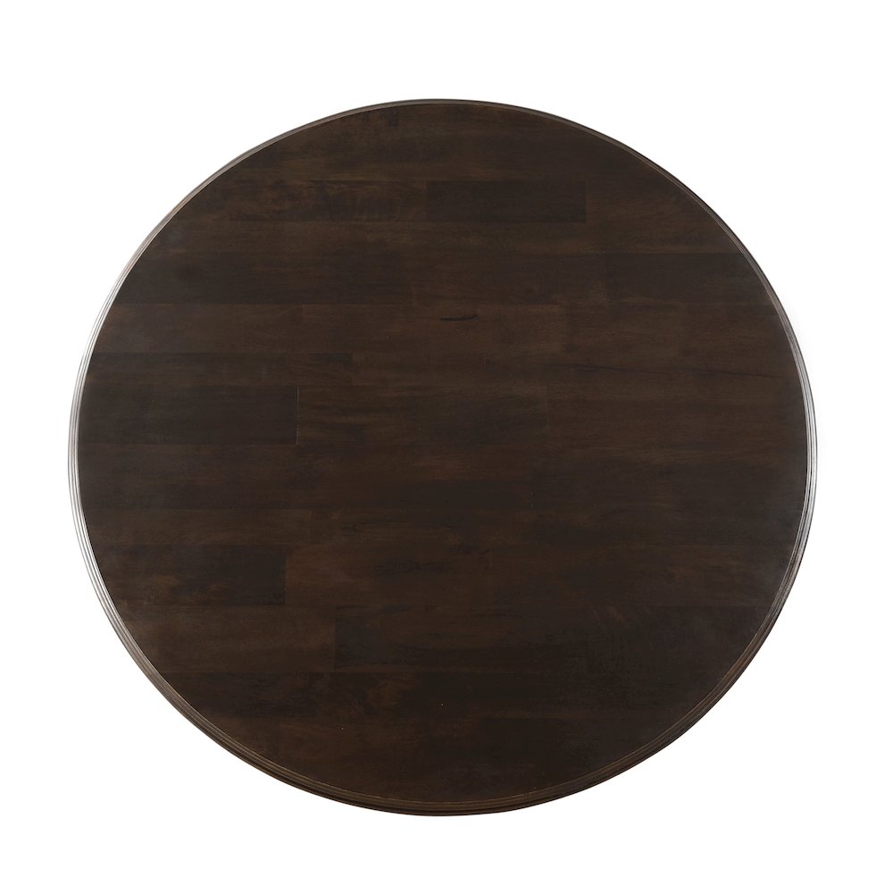 Toulon 72In Vintage Brown Round Dining Table. Picture 4