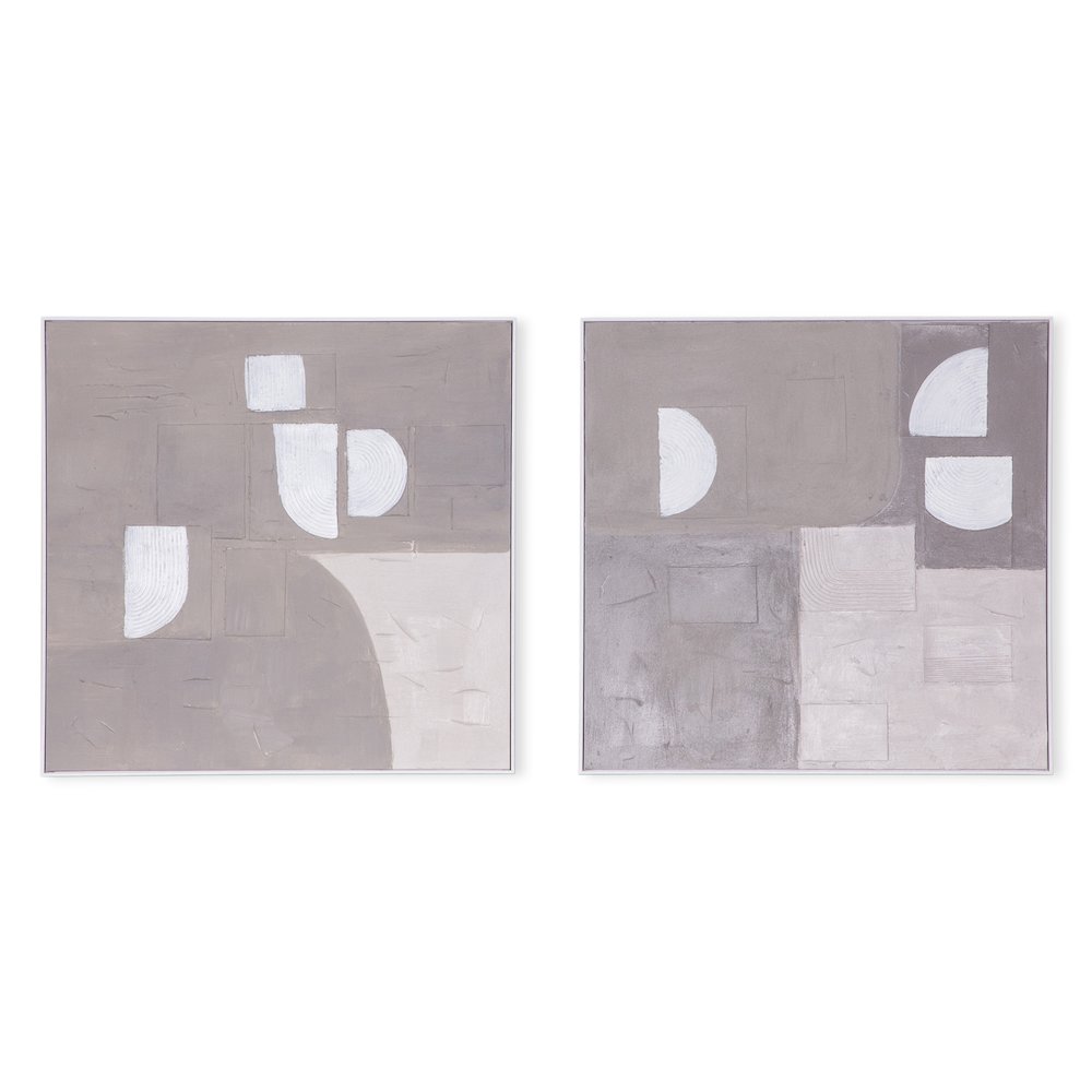 Fragmented Harmony Hand Painted Framed Diptych. Picture 1