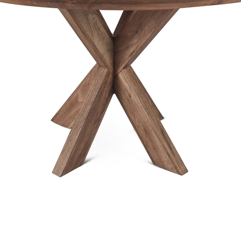 Stockholm 54" Round Dining Table in Weathered Acacia. Picture 3