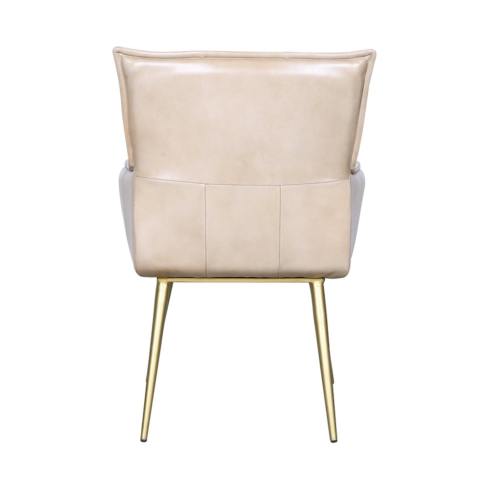 Thorpe Surrey Armchair in in Antique Ivory Leather and Gold Legs. Picture 4