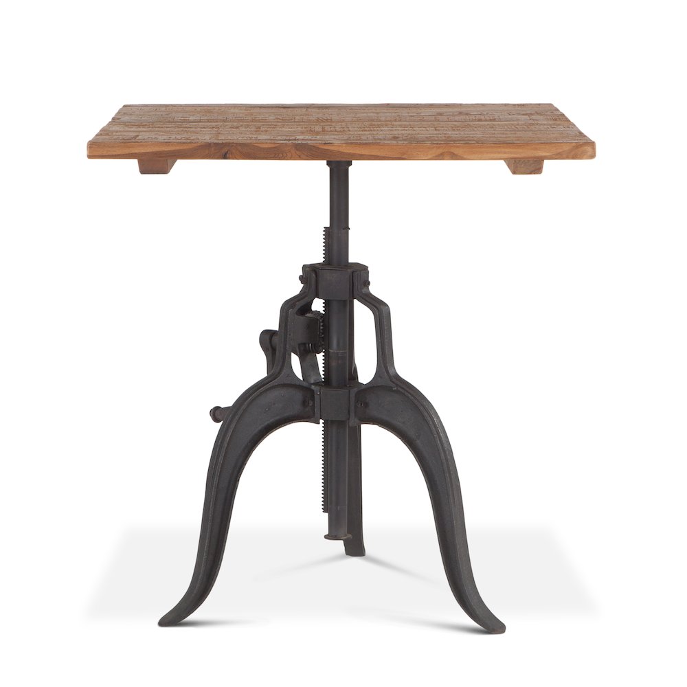 Artezia 30-Inch Reclaimed Teak Wood Dining Table with Adjustable Crank. Picture 1