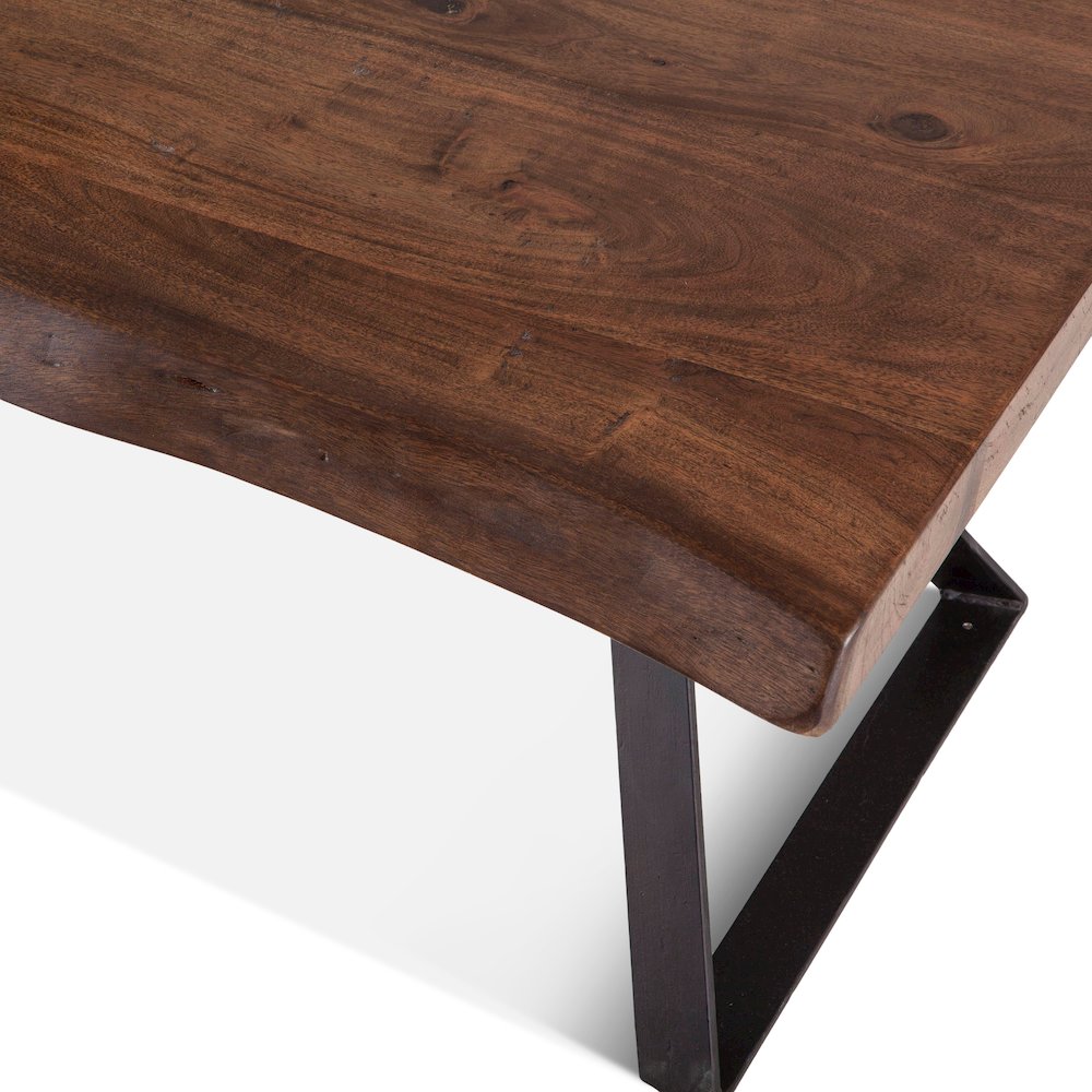 Nottingham 54-Inch Acacia Wood Live Edge Coffee Table in Walnut Finish. Picture 11