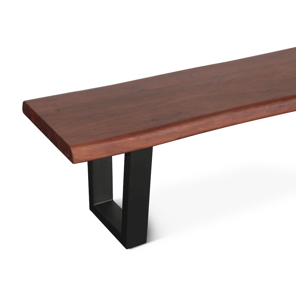 Yarrow 68" Bench in Light Sequoia with Gunmetal Legs. Picture 3
