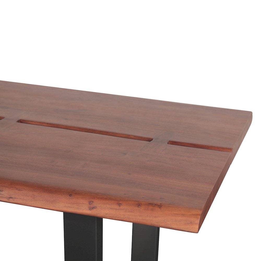 Yarrow 79" Dining Table in Light Sequoia with Gunmetal Legs. Picture 2