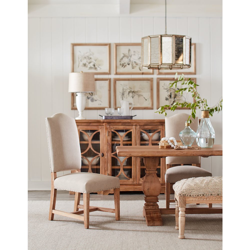 Pengrove 75-Inch Mango Wood Cabinet with Carved Lattice Work Doors. Picture 6