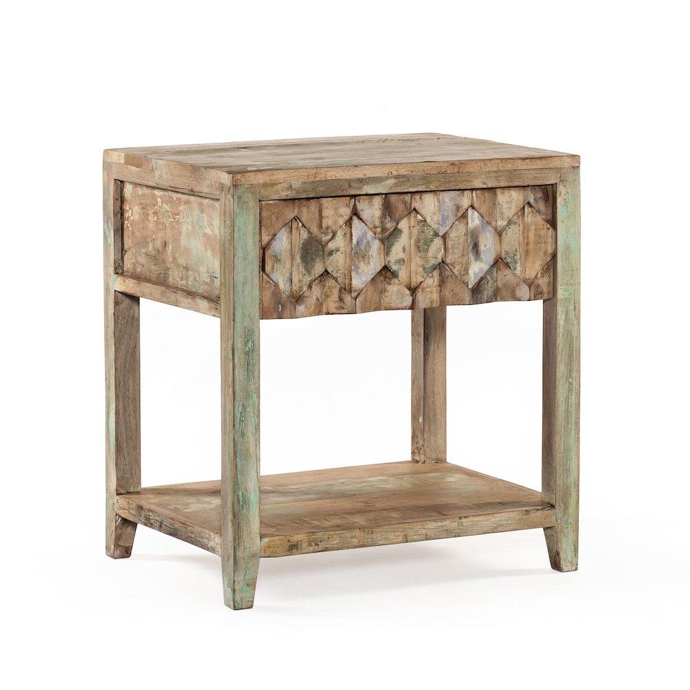 Cordoba Vintage Teal Night Stand. Picture 4