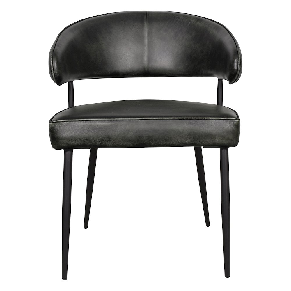 Brisbane Dover 23" Armchair in Weathered Black Leather. Picture 6