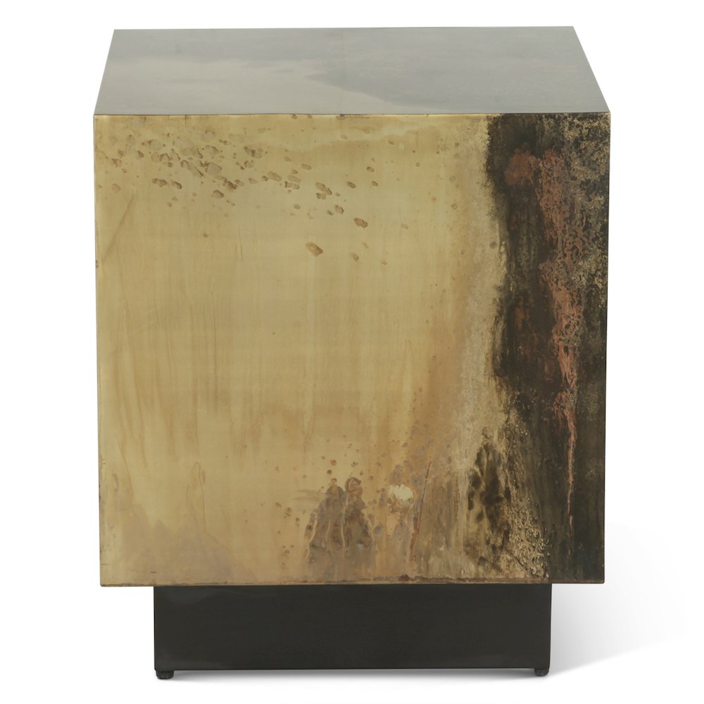 St. George Square Side Table in Oxidized Copper. Picture 6