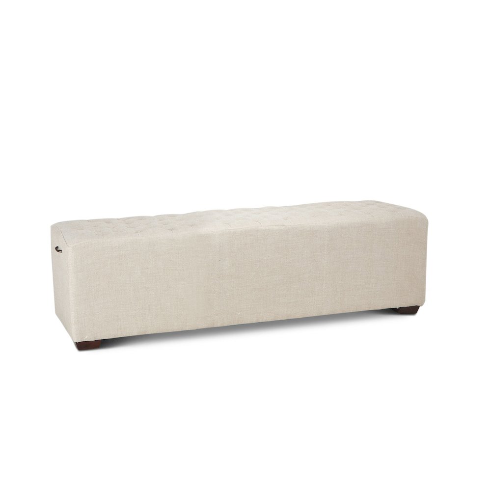 Arabella 59" Bench in Beige Linen. Picture 2