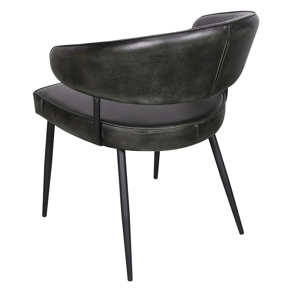 Brisbane Dover 23" Armchair in Weathered Black Leather. Picture 3