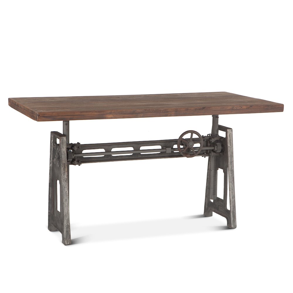 Artezia 60-Inch Reclaimed Teak Wood Desk with Adjustable Crank. Picture 6